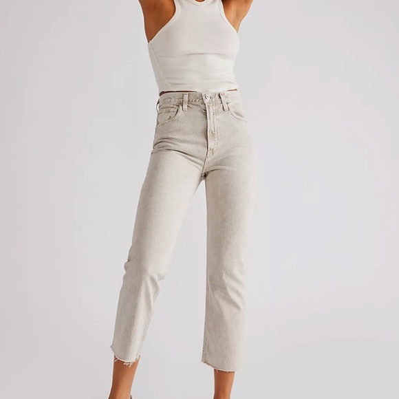 Citizens of Humanity Daphne Crop High-Rise Stovepipe Jeans NWT sz 24 - Picture 1 of 4